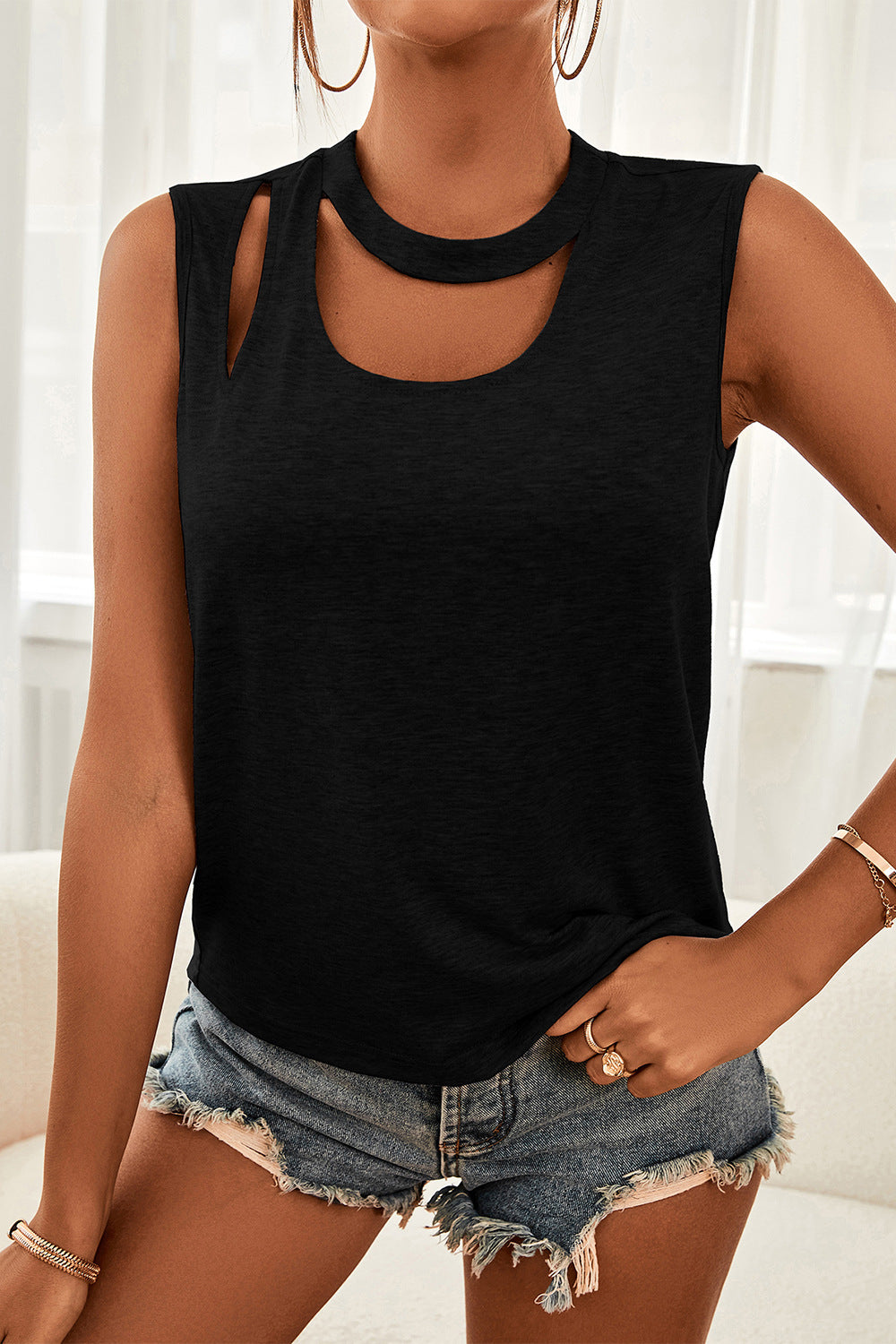 Cutout Sleeveless Top apparel & accessories