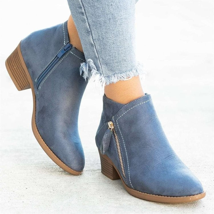 Boots Suede Fashion Women's Shallow Mouth Pointed Boots Shoes & Bags