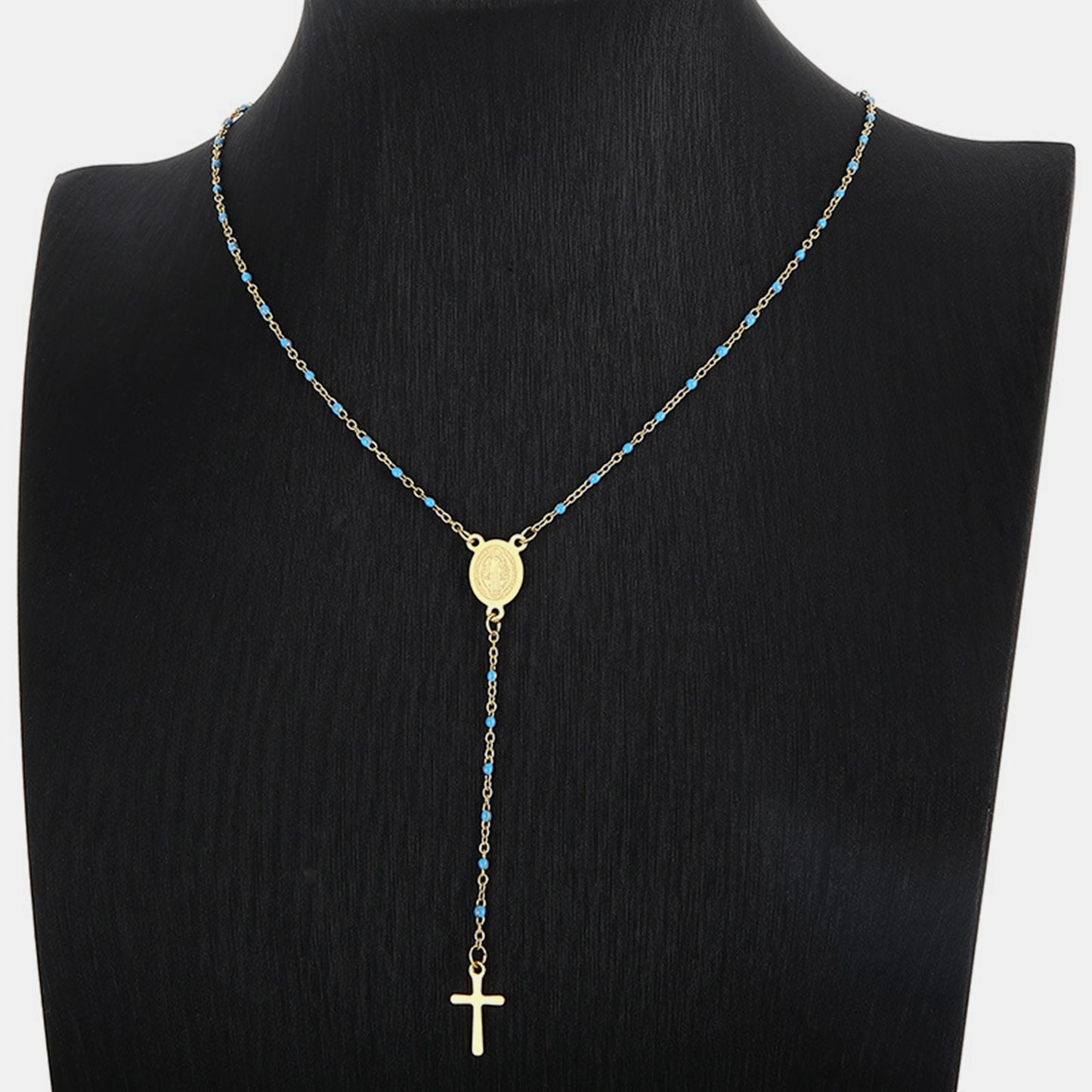 Stainless Steel Beaded Cross Necklace apparel & accessories