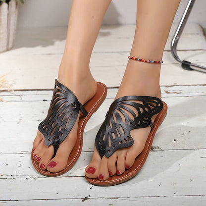 Vintage Flip Flop Butterfly Wings Flat Shoes Shoes & Bags