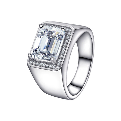 S925 Fashion High-grade Irregular White Zircon Ring Jewelry