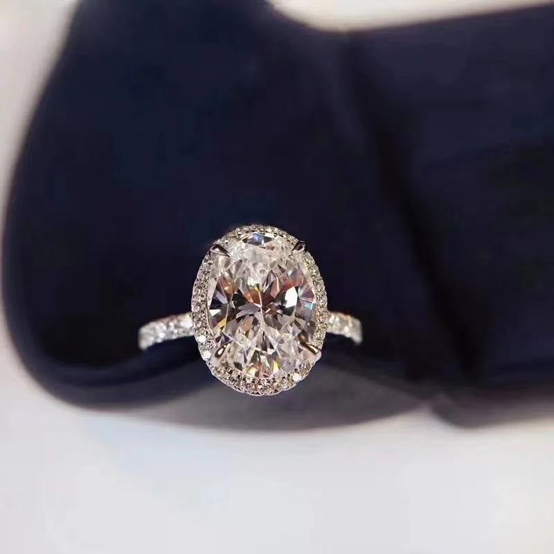 Moissanite Big Diamond  Shaped Pigeon Rhinestone Ring jewelry