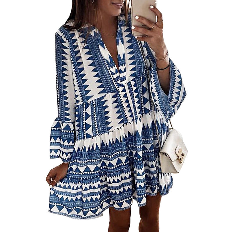 Chiffon Dress Women Europe And America Spring And Summer New Print apparel & accessories