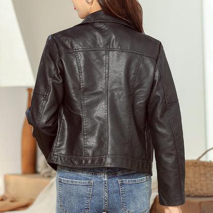 Fashion Trendy Short Leather Jacket Women apparels & accessories