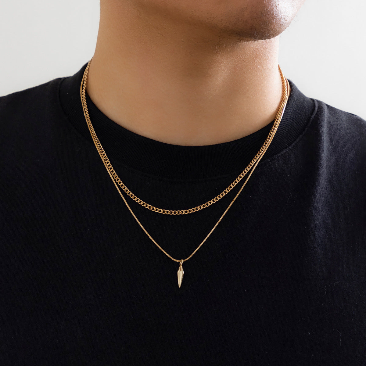 Niche Rivet Necklace Ornament Men's Trendy Hip Hop Cool Long Sweater Chain Jewelry