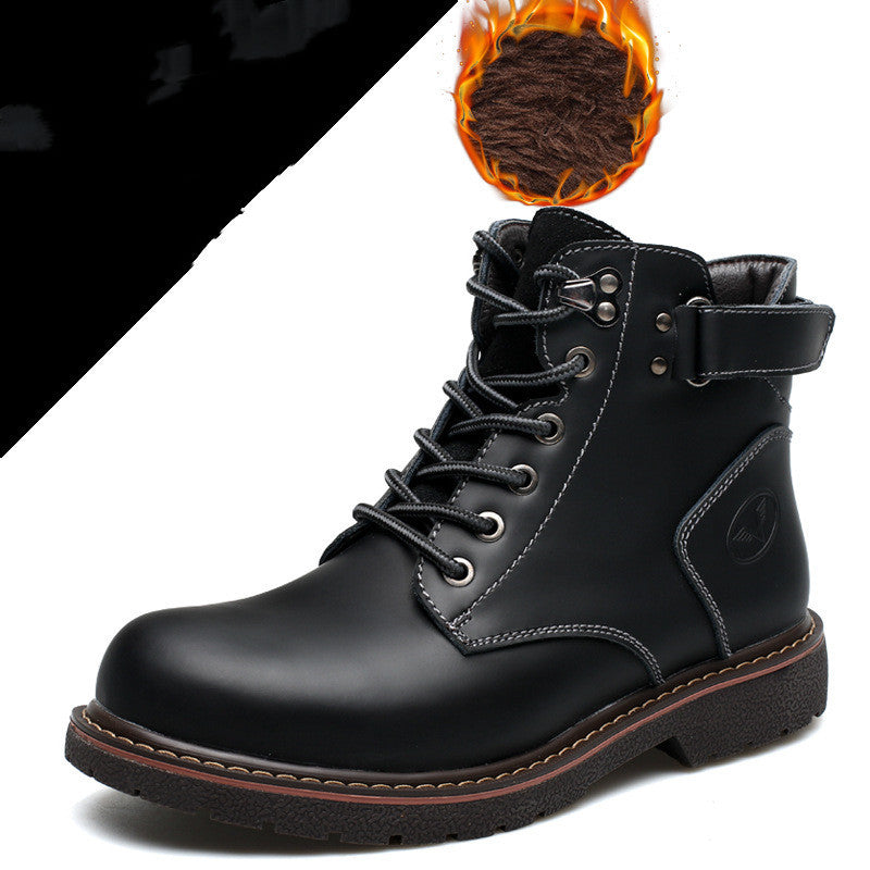 Fashion Men's Casual Mid-cut Leather Boots Shoes & Bags