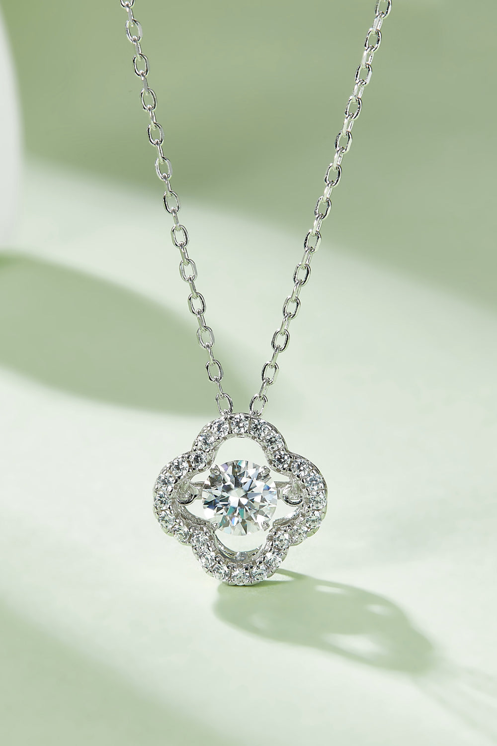 Moissanite Four Leaf Clover Pendant Necklace apparel & accessories