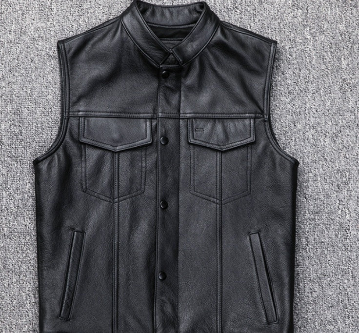 Vest Vest Button Motorcycle Motor Bike Casual Leather Waistcoat Plus Size apparel & accessories