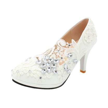 White Wedding Shoes High Heel Shoes & Bags