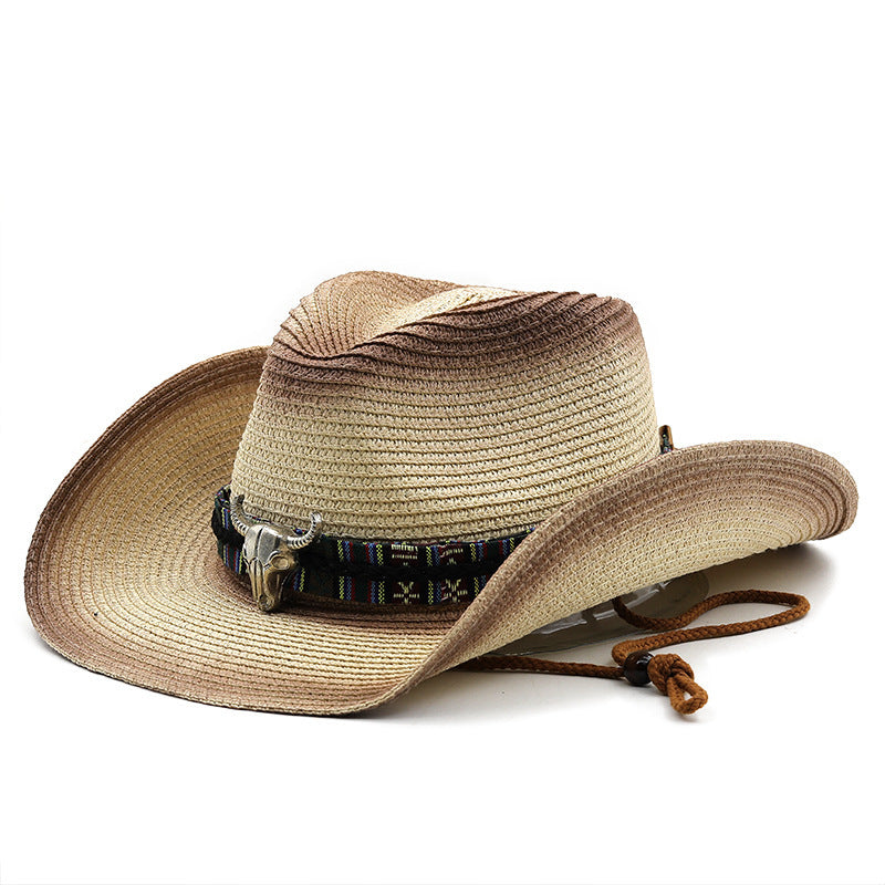 Denim Ethnic Style Straw Hat Men And Women Outdoor apparel & accessories