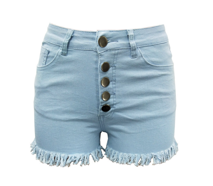 Women's Denim Shorts Buttons Decorative Sexy Denim Shorts apparel & accessories