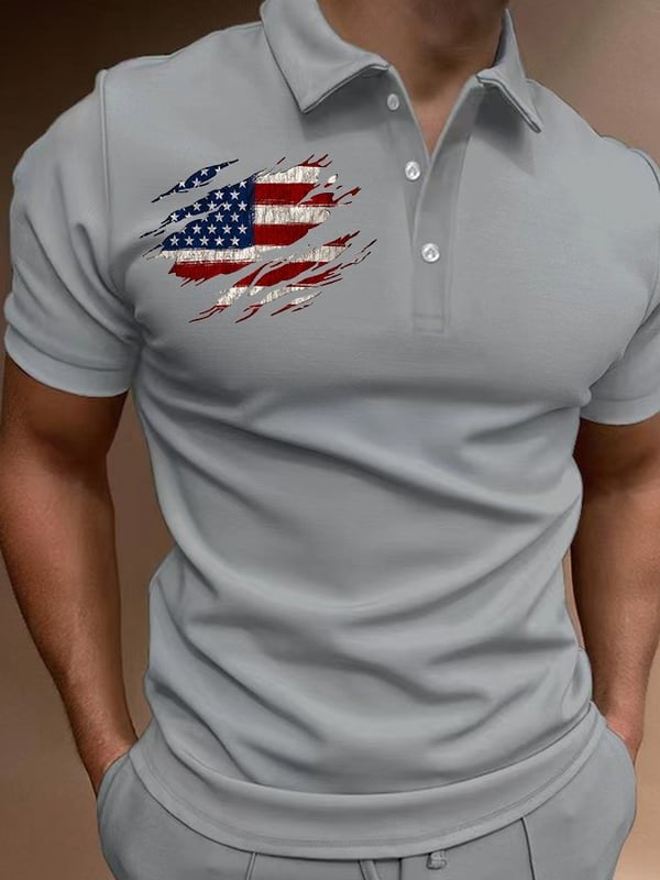 Men's T-shirt Outdoor Loose Lapel Short Sleeve apparel & accessories