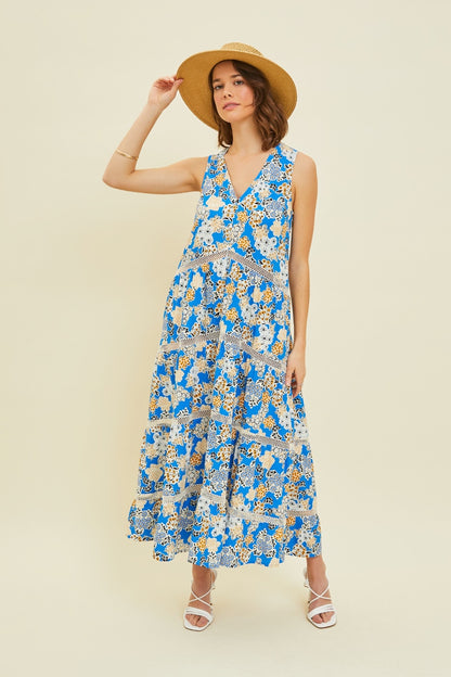 HEYSON Printed Crochet Trim Maxi Dress Dresses & Tops