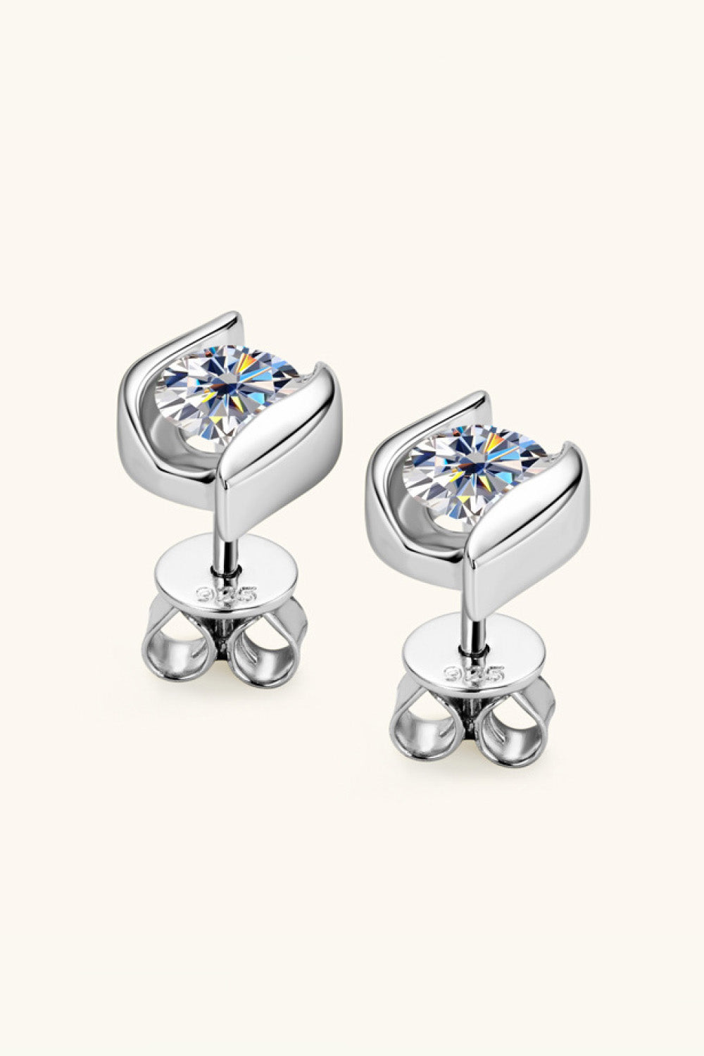 Moissanite 925 Sterling Silver Stud Earrings Jewelry