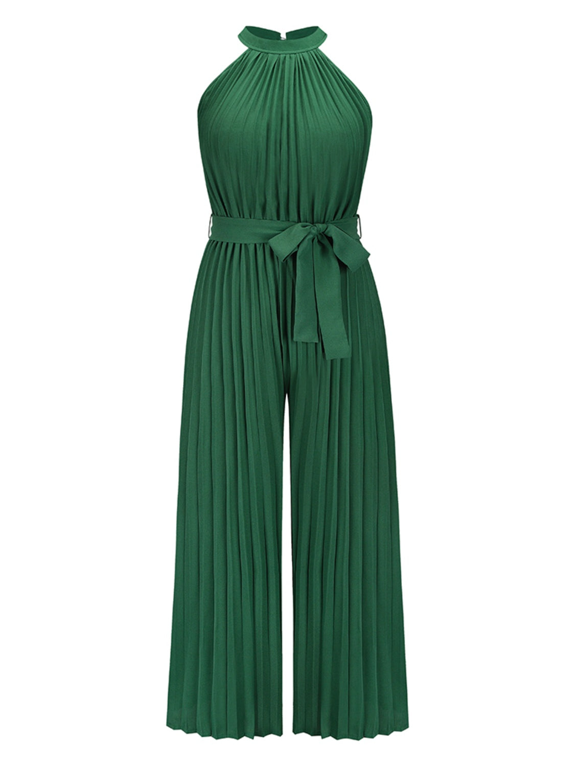 Cutout Tied Pleated Sleeveless Jumpsuit Dresses & Tops