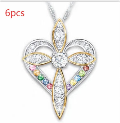 Fashion Love Heart Shaped Cross Pendant Jewelry