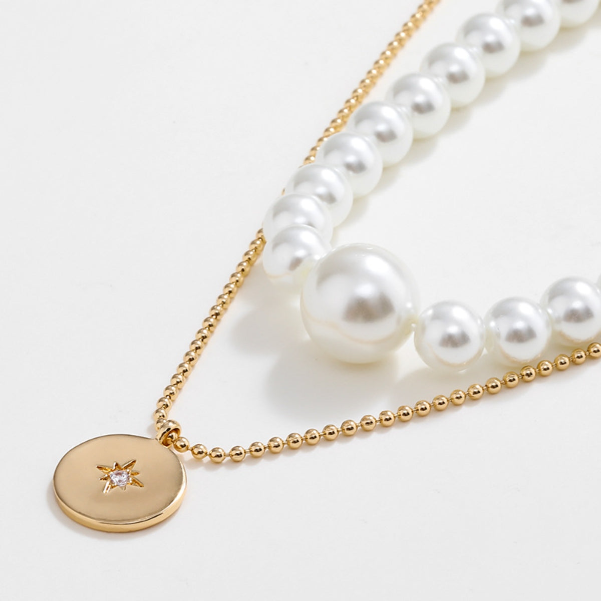 Gold-Plated Glass Pearl Necklace apparel & accessories