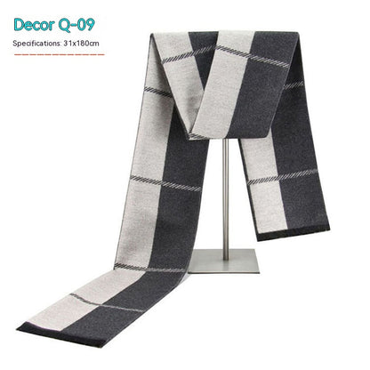 Men's Striped Winter Warm Artificial Cashmere Scarf Men's Scarves