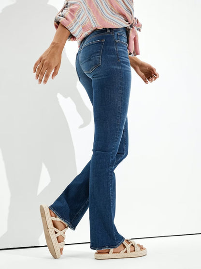 Buttoned Straight Jeans with Pockets Bottom wear