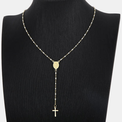 Stainless Steel Beaded Cross Necklace apparel & accessories