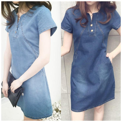 Women's Casual Mid-length Denim Dress apparel & accessories