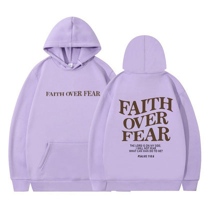 Hoodie Faith Fear Printed Sweatshirt apparels & accessories