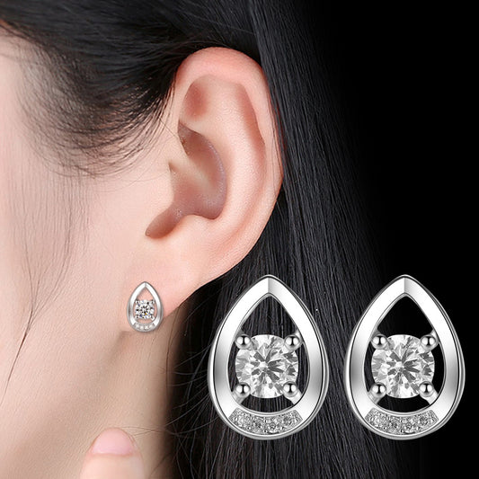 Stylish Water Drop Simple Zircon Ear Studs apparel & accessories