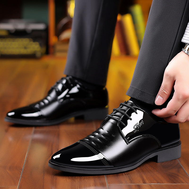 Casual Glossy Patent Leather Pointed Toe Men's Shoes Shoes & Bags