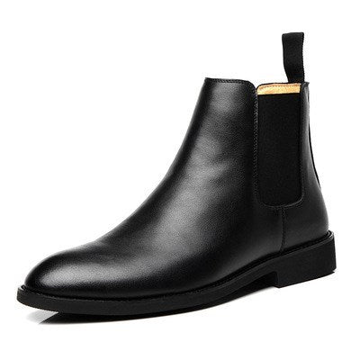 Men British Winter Elegant PU Leather Boots Shoes & Bags