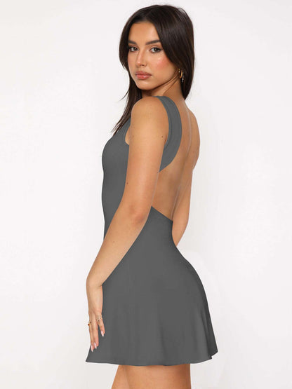 Backless Wide Strap Mini Dress Dresses & Tops