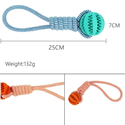 Dog Toys Balls Interactive Treat Rope Rubber Leaking Balls For Small Medium Dogs Chewing Bite Resistant Pet Tooth Cleaning Dog Toys