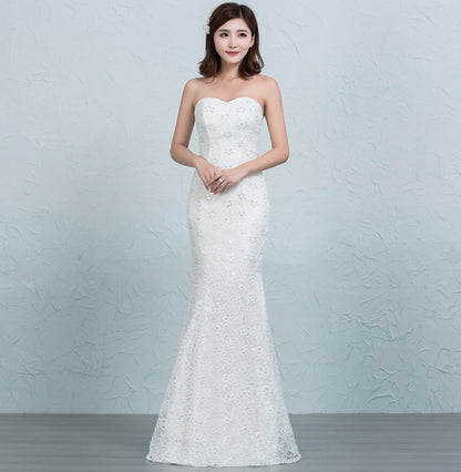 Sequined lace waist fishtail wedding dress apparel & accessories