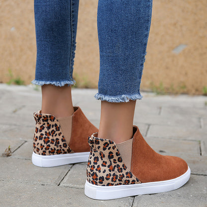 Leopard Print V Cutout Elastic Band Shoes Shoes & Bags