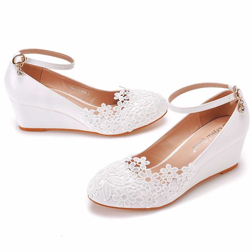 Women's Casual Shallow Mouth Round Toe High Heels Shoes & Bags