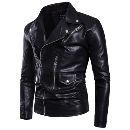 Men's Motorcycle Multi Zip Leather Coat apparels & accessories