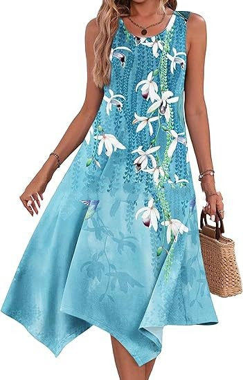 Women's Casual Springsummer Dress Sleeveless apparels & accessories