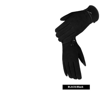 Genuine Leather Gloves Autumn-winter Warm And Thickening Non-slip Touch Screen Fashion apparels & accessories