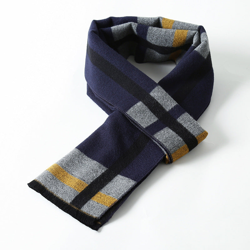 Simple Plaid Warm Keeping Artificial Cashmere Scarf Men's Scarves