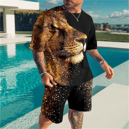 Men's Digital Printed T-shirt Two-piece Suit T-Shirts & hoodies