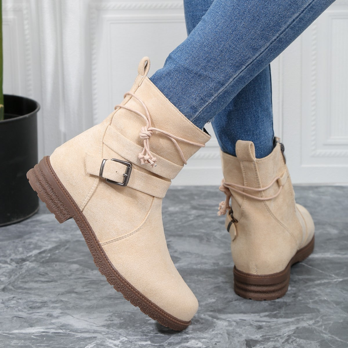 Women's Fashion Casual Retro Martin Boots Shoes & Bags