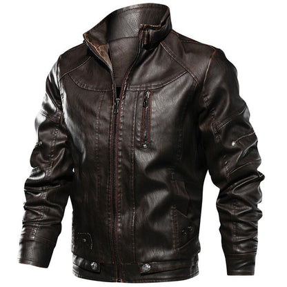 Vintage leatherback coat for motorcyclists men's clothing