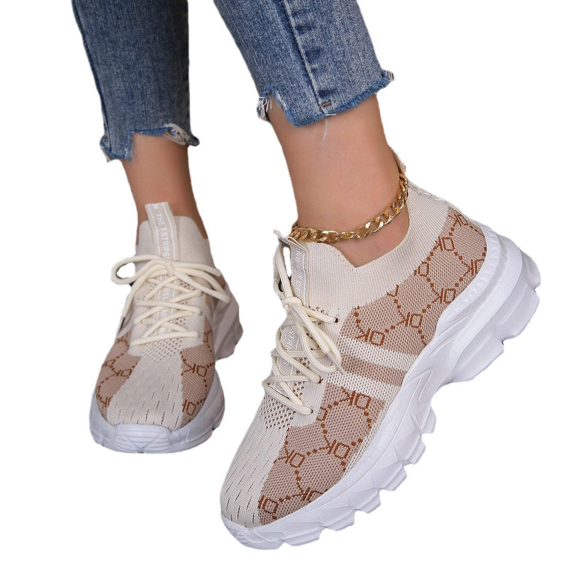 Women's Breathable Canvas Sneakers Mesh Lace Up Shoes & Bags