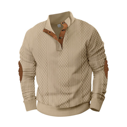 Men's Sweater Half Cardigan Jacquard T-Shirt