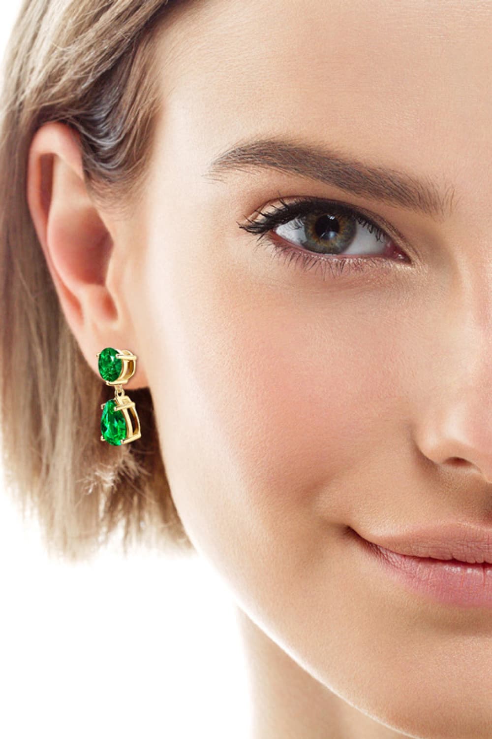 Lab-Grown Emerald Drop Earrings apparel & accessories