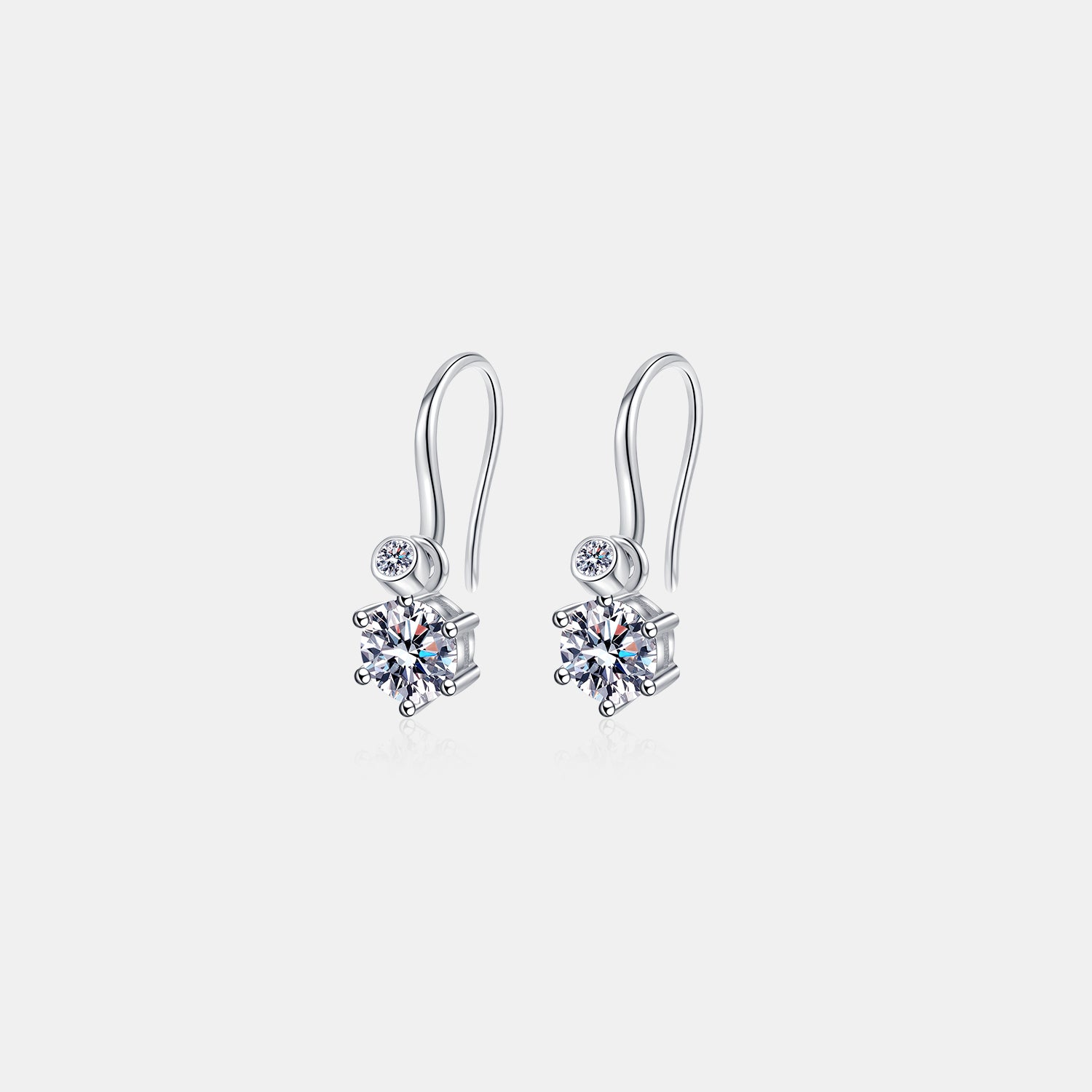 2 Carat Moissanite Sterling Silver Earrings Jewelry