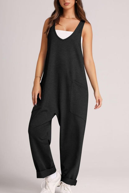 Wide Strap Jumpsuit with Pockets Bottom wear