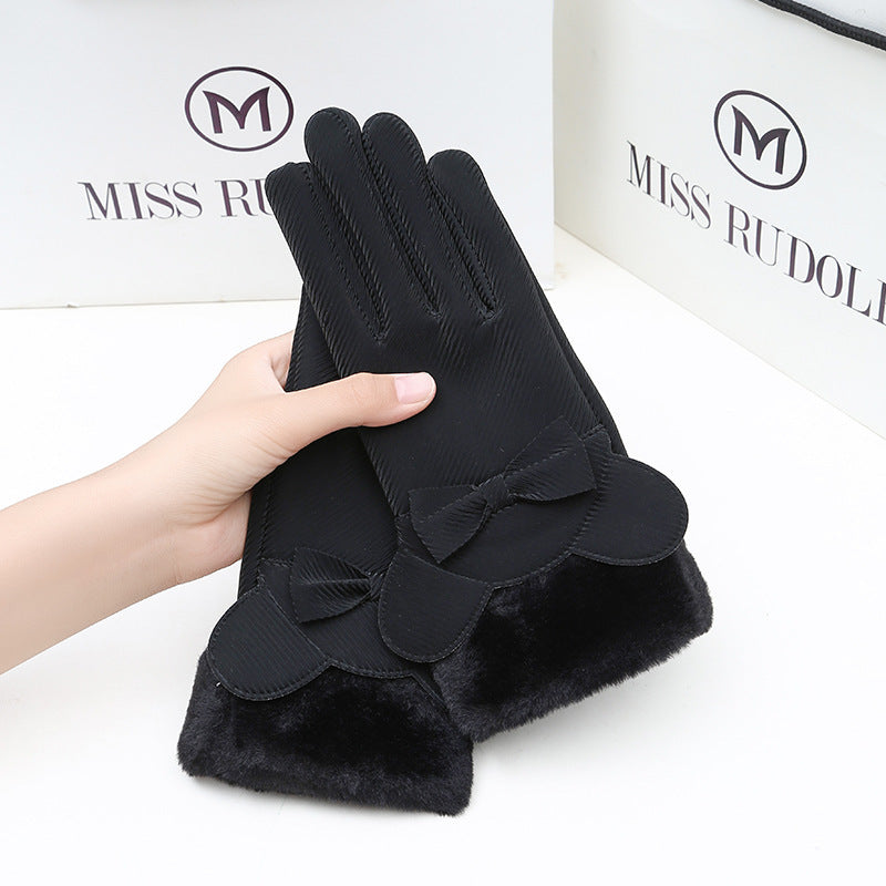 Warm Gloves Winter Women's Touch Screen Fleece-lined Thickened Accessories for women