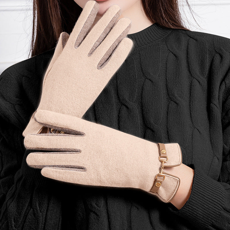 Women's Autumn And Winter Cashmere Gloves apparels & accessories