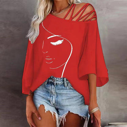 Fashion Stitching Loose Casual Tops For Women apparel & accessories