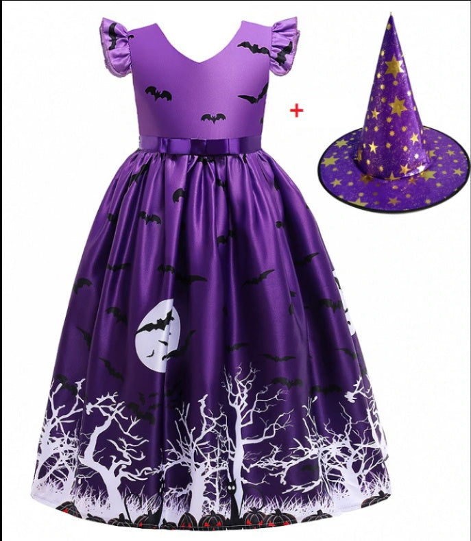 Halloween Princess Dress Printed Mesh halloween